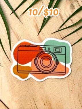 10 / $10 - Retro Camera Sticker - Photos / Photography / Photographer